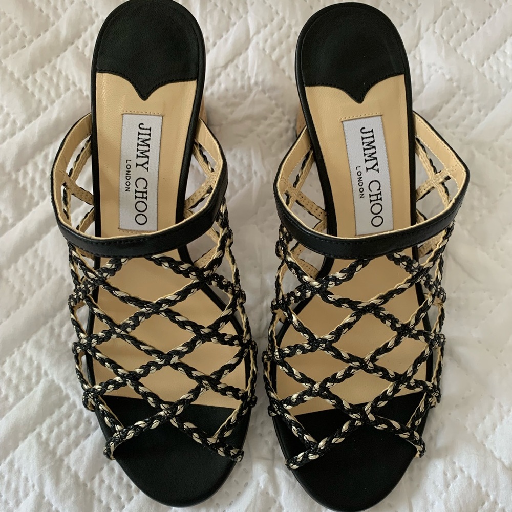 Jimmy Choo Dean 65 Black/gold Nappa/Metallic Braid